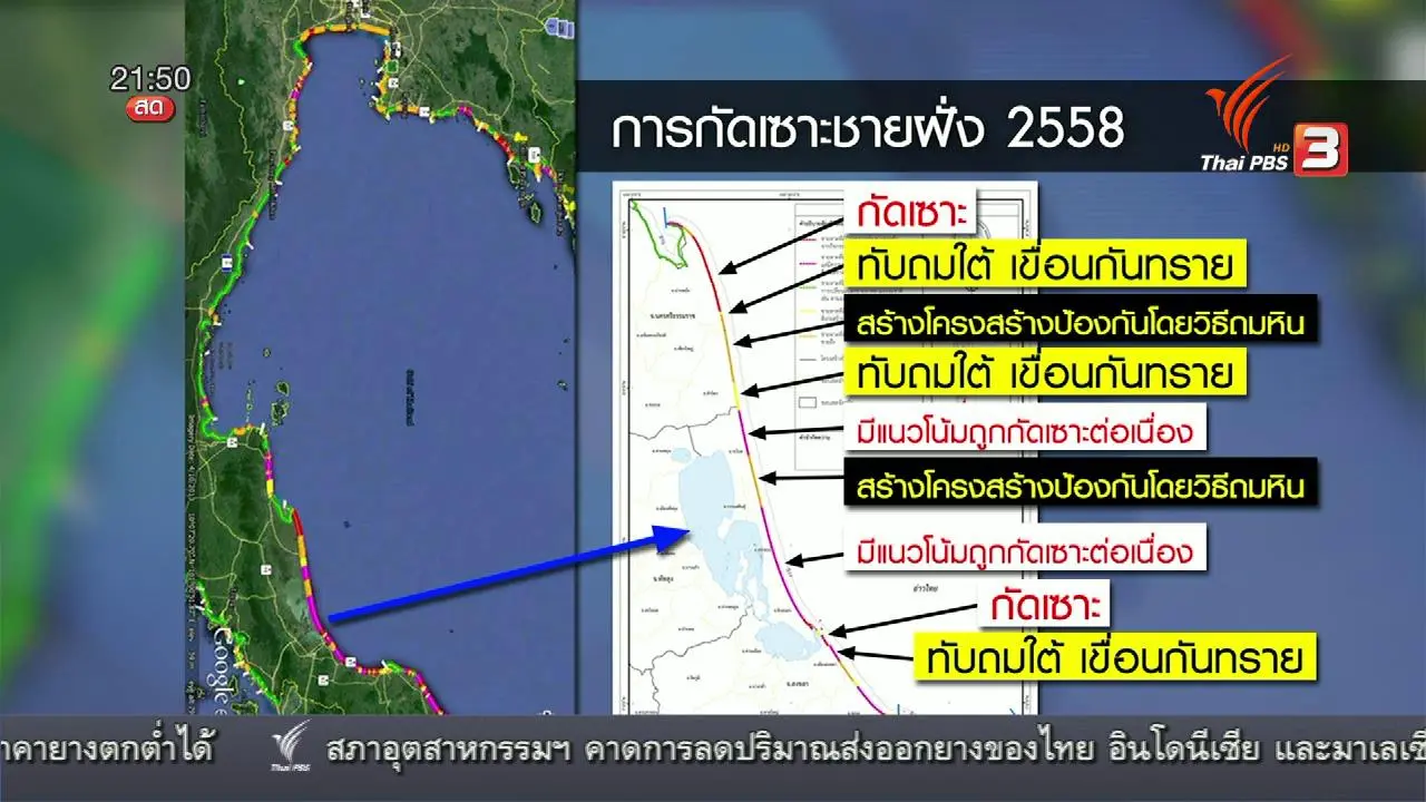 เหตุคลื่นสูงกัดเซาะชายฝั่ง จ.นครศรีธรรมราช