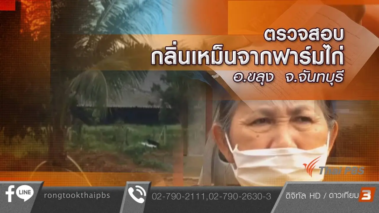 ตรวจสอบกลิ่นเหม็นจากฟาร์มไก่ อ.ขลุง จ.จันทบุรี