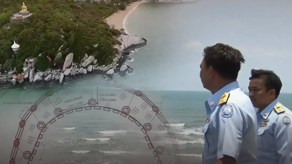 ปิดหาดทรายน้อยห้ามลงเล่นน้ำติดตั้งทุ่นตาข่ายป้องกันฉลาม จ.ประจวบคีรีขันธ์