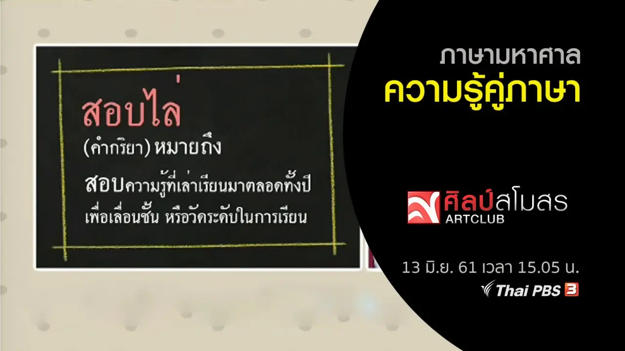 ​ภาษามหาศาล : ความรู้คู่ภาษา