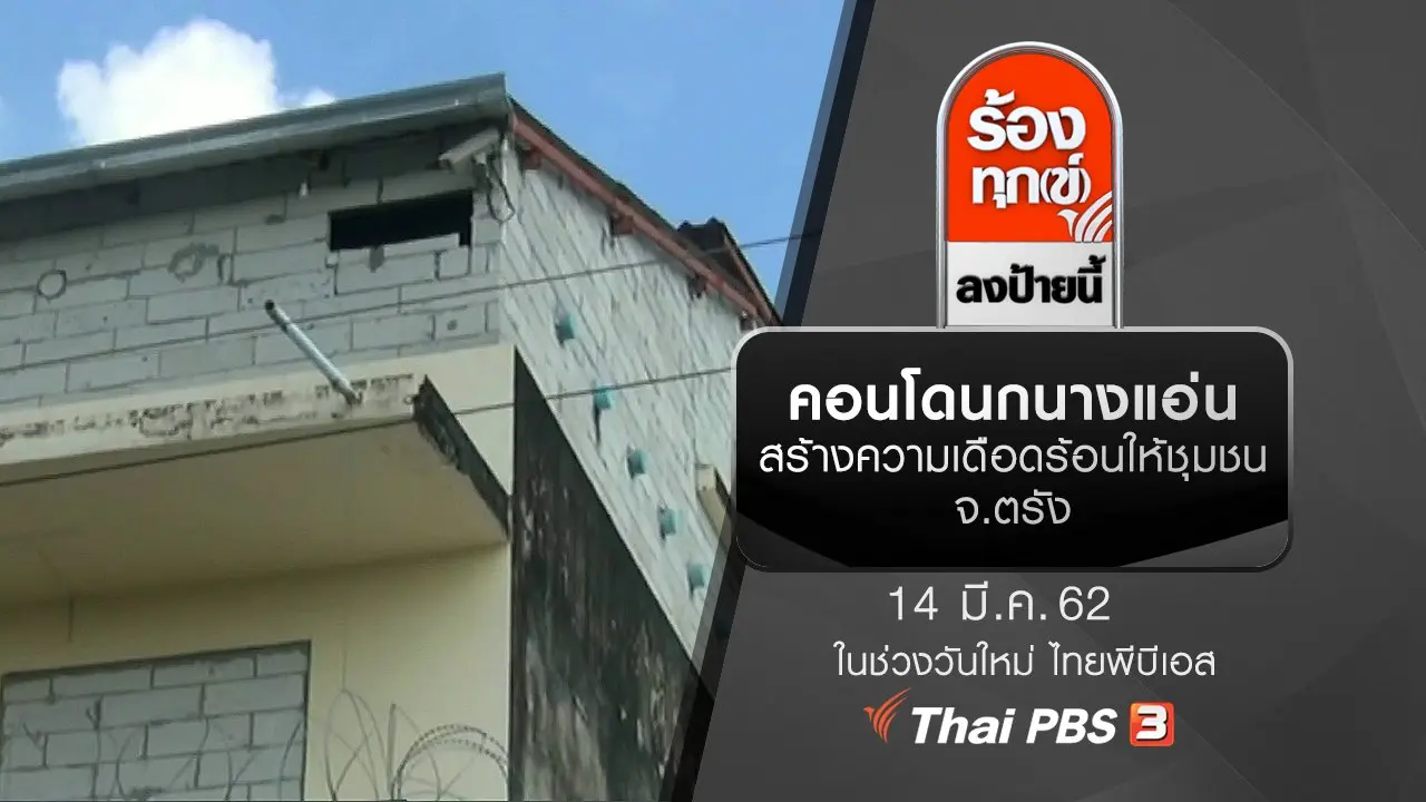 คอนโดนกนางแอ่น สร้างความเดือดร้อนให้ชุมชน จ.ตรัง