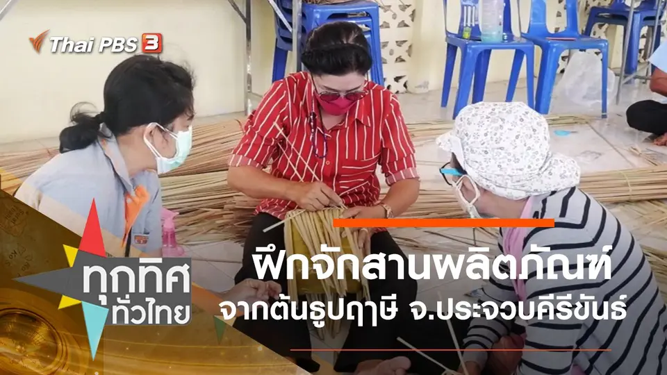 ฝึกจักสานผลิตภัณฑ์จากต้นธูปฤาษี จ.ประจวบคีรีขันธ์