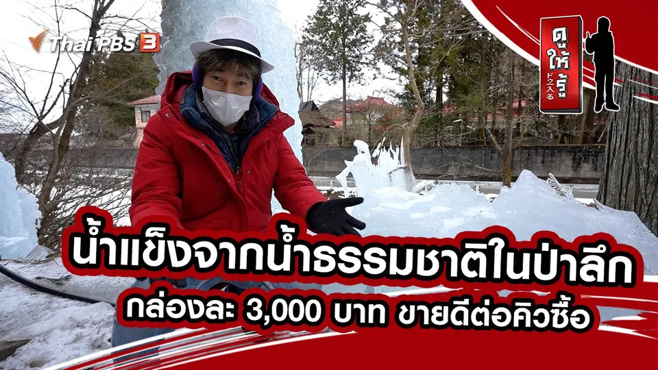 น้ำแข็งจากน้ำธรรมชาติในป่าลึก กล่องละ 3,000 บาท ขายดีต่อคิวซื้อ
