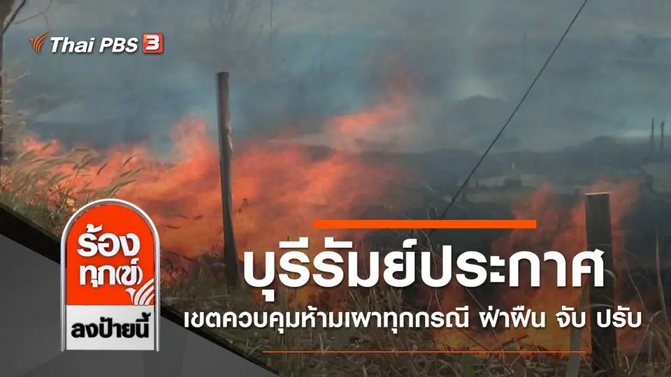 บุรีรัมย์ประกาศเขตควบคุมห้ามเผาทุกกรณี ฝ่าฝืน จับ ปรับ