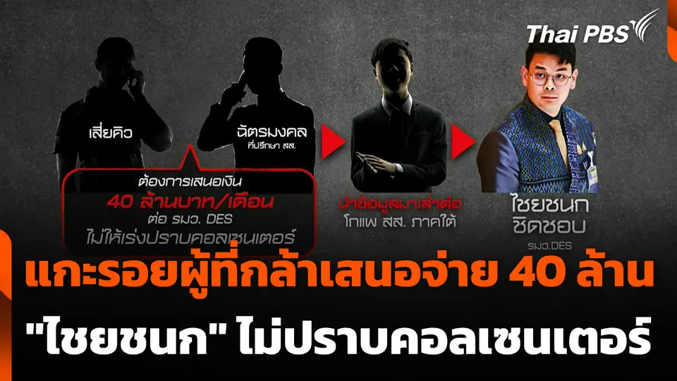 แกะรอยผู้ที่กล้าเสนอจ่าย 40 ล้าน "ไชยชนก" ไม่ปราบคอลเซนเตอร์
