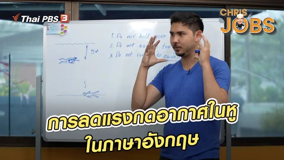 สาระน่ารู้จาก Chris Jobs : การลดแรงกดอากาศในหูในภาษาอังกฤษ