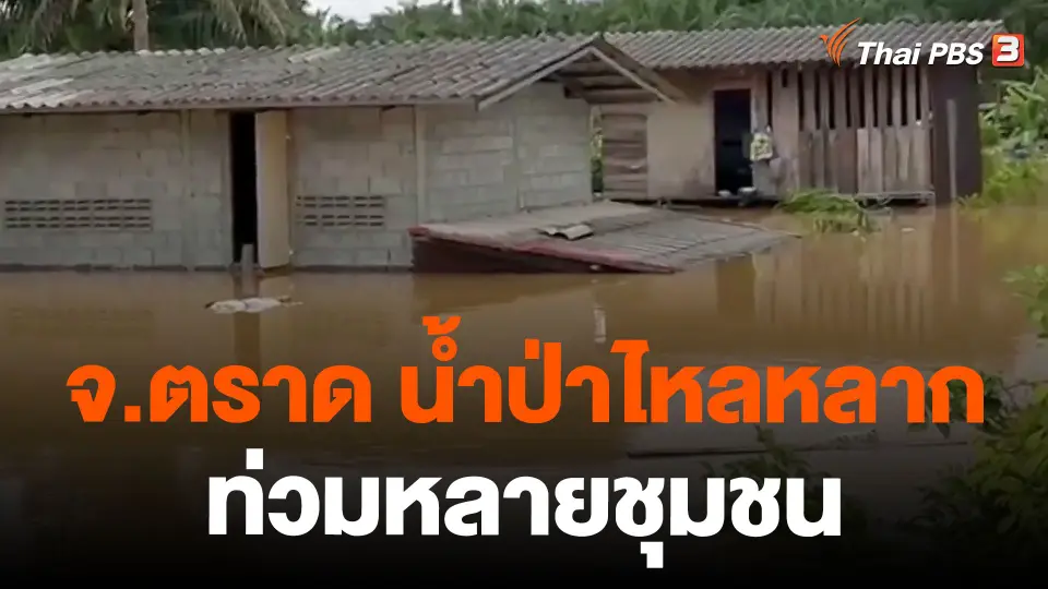 จ.ตราด น้ำป่าไหลหลากท่วมหลายชุมชนบ่อไร่ - เขาสมิง