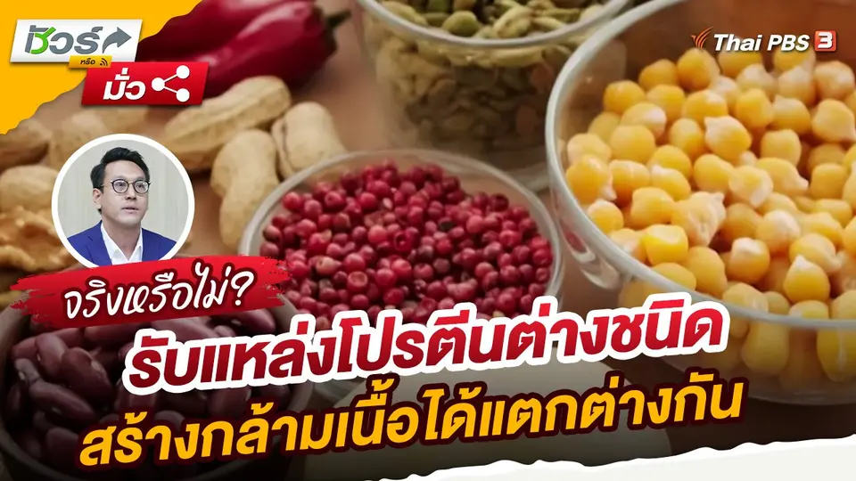 ชัวร์หรือมั่ว : รับแหล่งโปรตีนต่างชนิด สร้างกล้ามเนื้อได้แตกต่างกัน จริงหรือไม่ ?