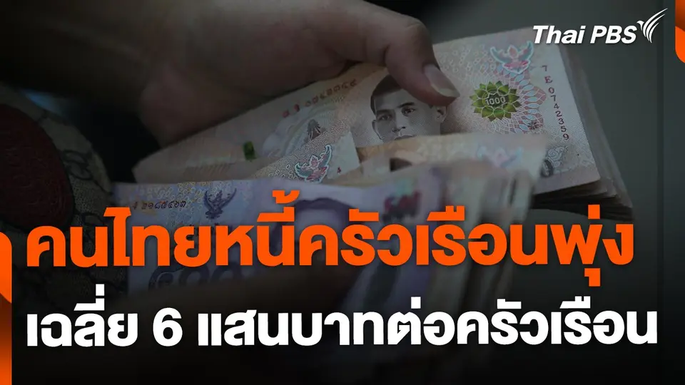 คนไทยหนี้ครัวเรือนพุ่ง เฉลี่ย 6 แสนบาทต่อครัวเรือน
