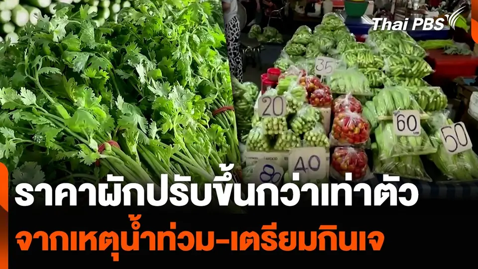 ราคาผักปรับขึ้นกว่าเท่าตัว จากเหตุน้ำท่วม-เตรียมกินเจ