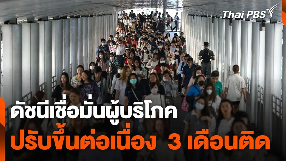 ดัชนีเชื่อมั่นผู้บริโภค ปรับขึ้นต่อเนื่อง  3 เดือนติด