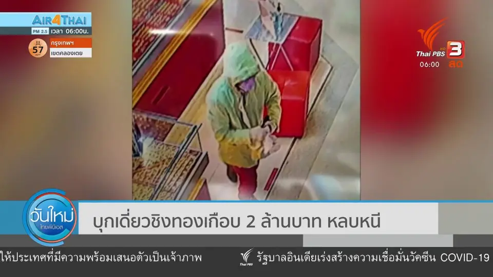 ​บุกเดี่ยวชิงทองเกือบ 2 ล้านบาท หลบหนี