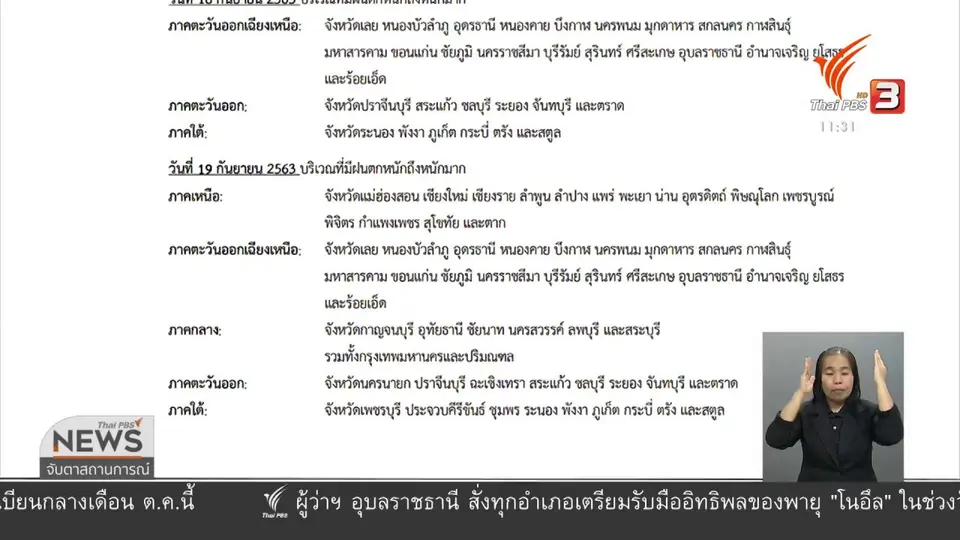 เตือนเตรียมรับผลกระทบ "พายุโนอึล" 18 - 20 ก.ย.63