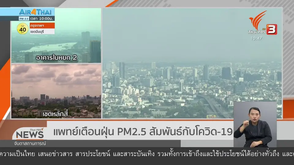 แพทย์เตือนฝุ่น PM 2.5 สัมพันธ์กับโควิด-19