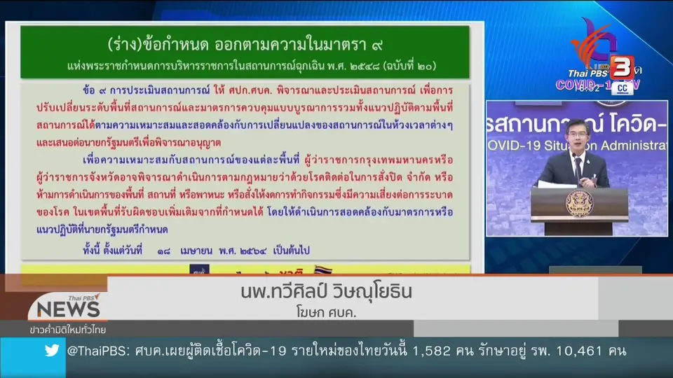 ศบค.แถลง 2 มาตรการควบคุม โควิด-19