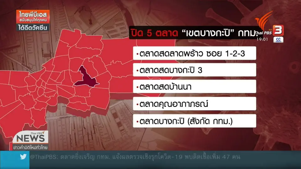 ​คลัสเตอร์ใหม่โควิด ตลาดบางกะปิ - ตลาดยิ่งเจริญ