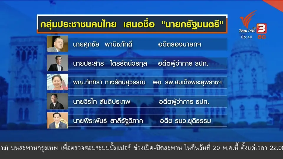 มุม(การ)เมือง : ส่องรายชื่อแคนดิเดตนายกฯ คนนอก