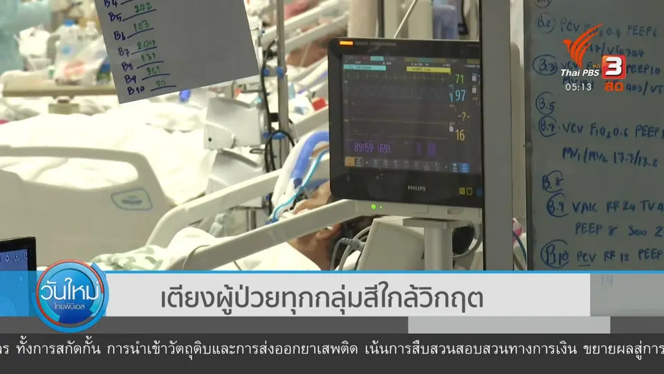 เตียงผู้ป่วยทุกกลุ่มสีใกล้วิกฤต