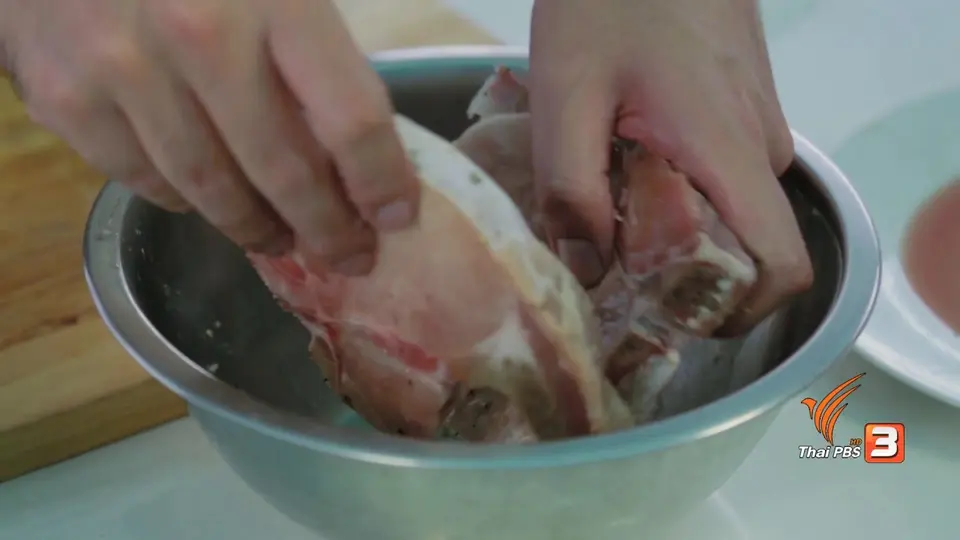 พอร์คชอปซอสลูกพลับ