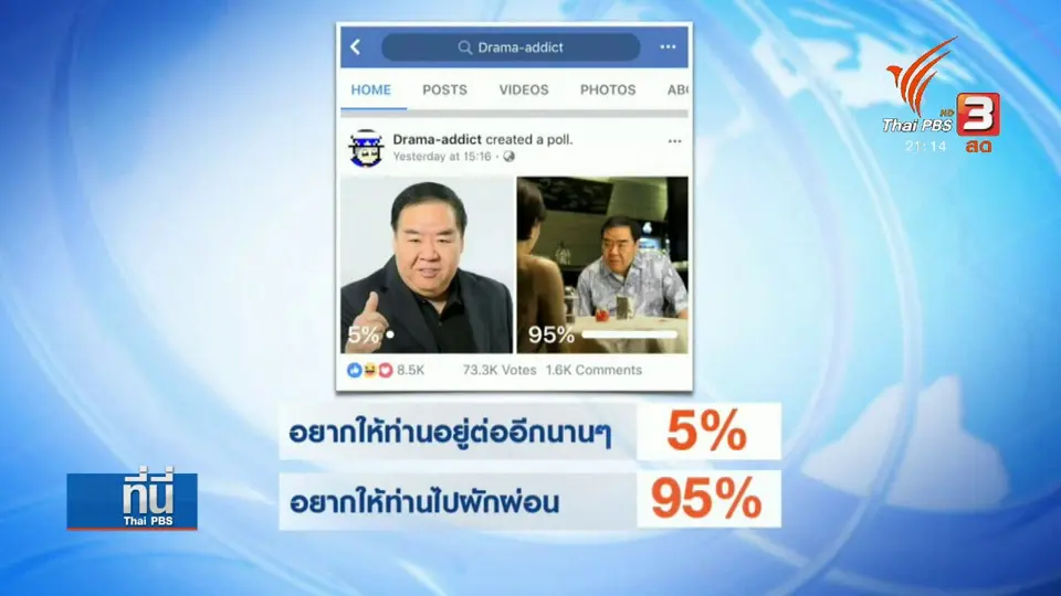 กระเเสโหวต "บิ๊กป้อม" อยู่หรือไป