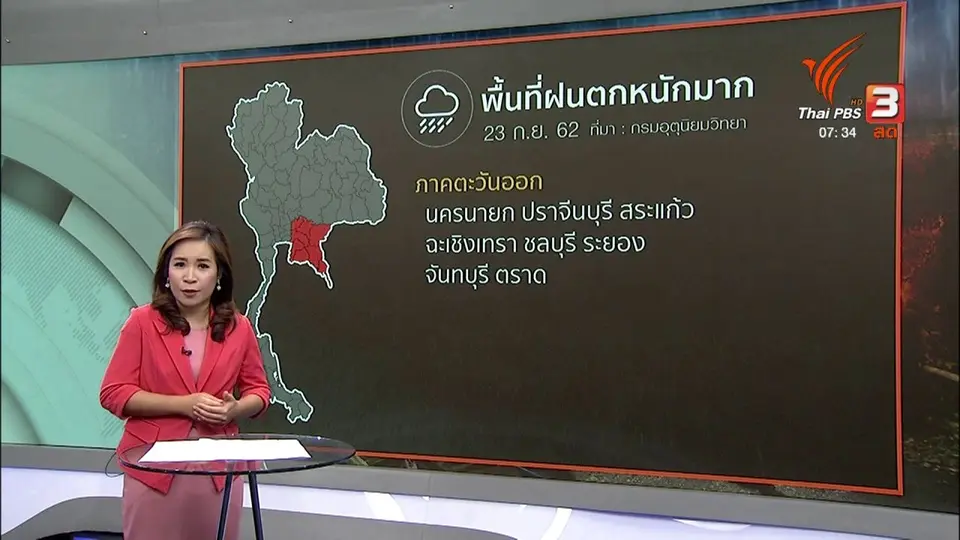 ส่องความเสี่ยง : ตะวันออกระวังฝนหนัก น้ำล้นตลิ่ง