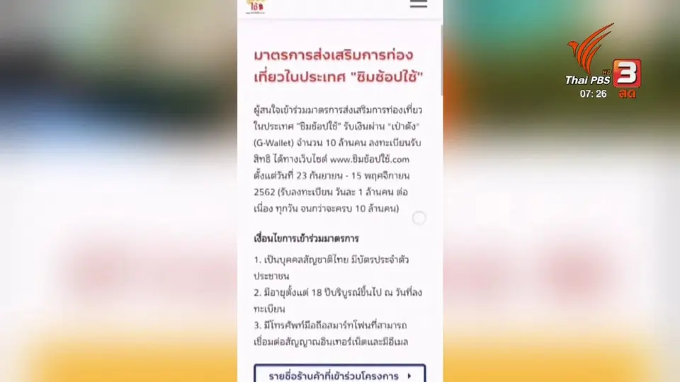 ชั่วโมงทำกิน : คลังเผยคนผ่านเกณฑ์ได้รับวงเงิน 1,000 บาท วันแรก 8 แสนคน