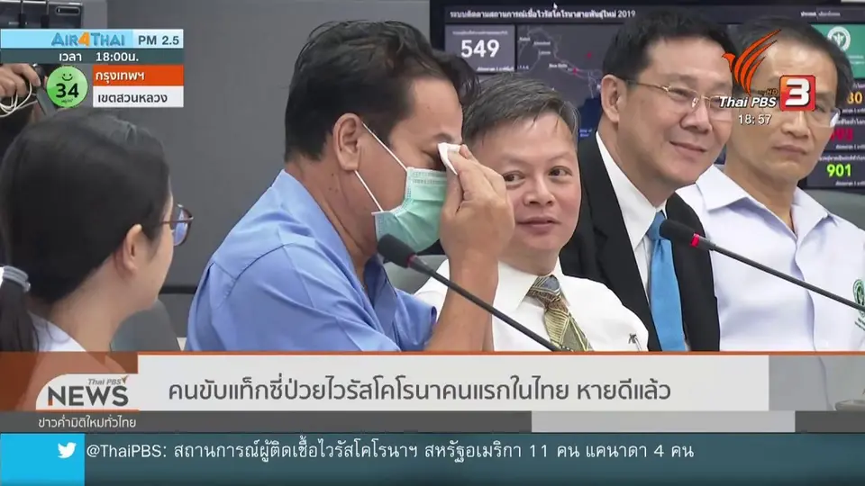 คนขับแท็กซี่ป่วยไวรัสโคโรนาคนแรกในไทย หายดีแล้ว