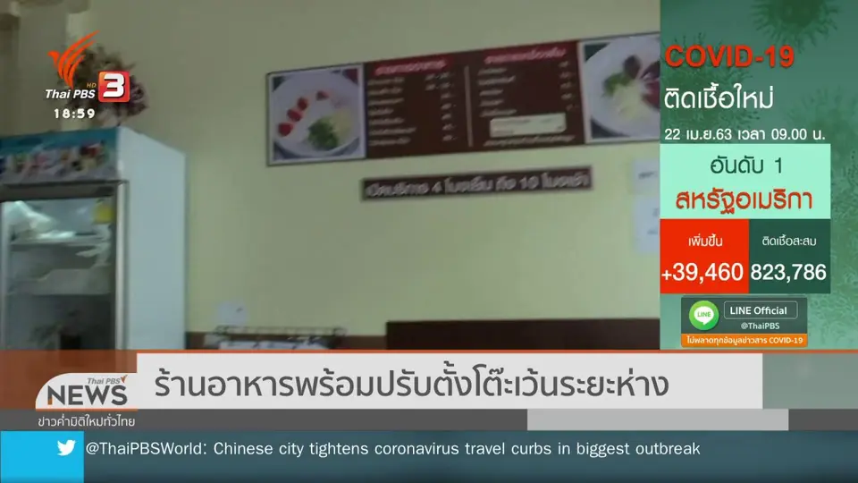 ​ร้านอาหารพร้อมปรับตั้งโต๊ะเว้นระยะห่าง