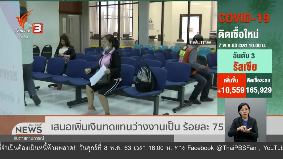 ​เสนอเพิ่มเงินทดแทนว่างงานเป็น ร้อยละ 75