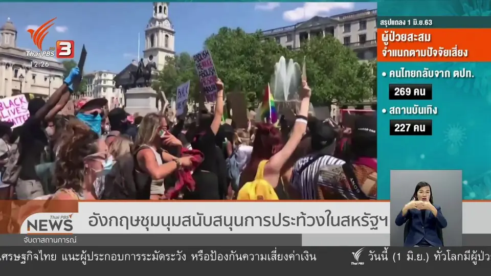 ​อังกฤษชุมนุมสนับสนุนการประท้วงในสหรัฐฯ