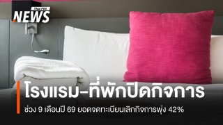 9 เดือนปี 69 "โรงแรม-ที่พัก" เลิกกิจการพุ่ง 42% 