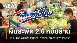 16 วันแรกของมาตรการไทยช่วยไทยพลัสเฟส 2 มีเงินหมุนเวียนแล้วกว่า 2.6 หมื่นล้านบาท  