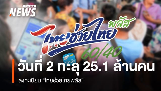"ไทยช่วยไทยพลัส" วันที่ 2 ทะลุ 25.1 ล้านคน ระบบอนุมัติสิทธิใหม่กว่า 5.7 ล้านคน