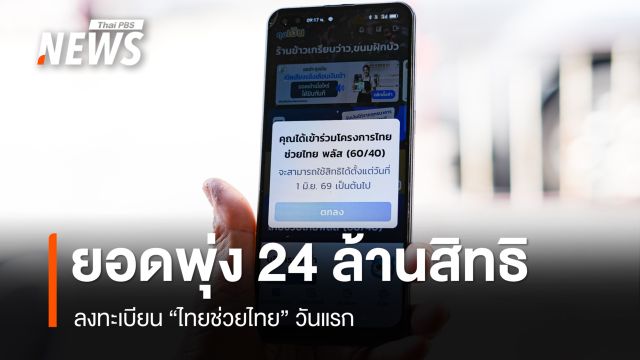 สรุปยอดลงทะเบียน "ไทยช่วยไทย" วันแรก พุ่ง 24 ล้านสิทธิ