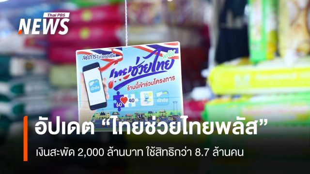 อัปเดต "ไทยช่วยไทยพลัส” เงินสะพัด 2,000 ล้านบาท ใช้สิทธิกว่า 8.7 ล้านคน    