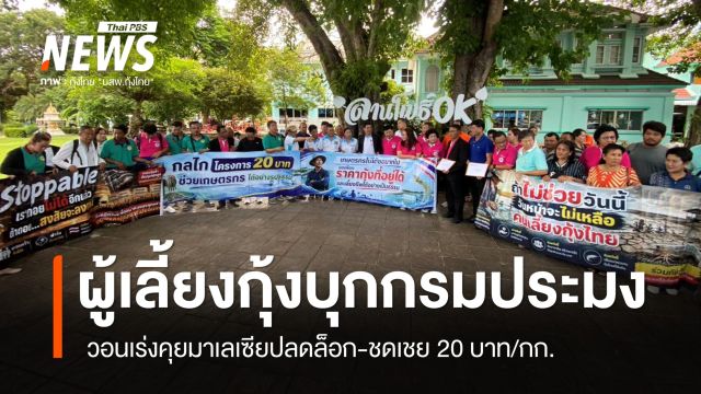 ผู้เลี้ยงกุ้ง 20 จังหวัดบุกกรมประมง วอนคุยมาเลเซียปลดล็อก-ชดเชย 20 บาท/กก.