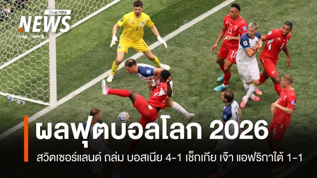 สวิตเซอร์แลนด์ ถล่ม บอสเนีย 4-1 เช็กเกีย เจ๊า แอฟริกาใต้ 1-1 บอลโลก 2026