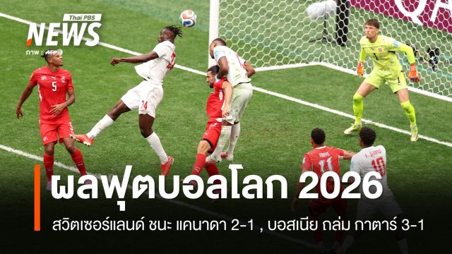 สวิตเซอร์แลนด์ ชนะ แคนาดา 2-1 คว้าแชมป์กลุ่ม , บอสเนีย ถล่ม กาตาร์ 3-1