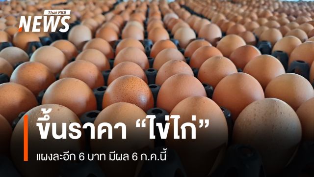 "ไข่ไก่" ปรับขึ้นราคาแผงละ 6 บาท มีผล 6 ก.ค.นี้