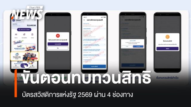 เช็กเลย! ขั้นตอนทบทวนสิทธิบัตรสวัสดิการแห่งรัฐ 2569 ผ่าน 4 ช่องทาง