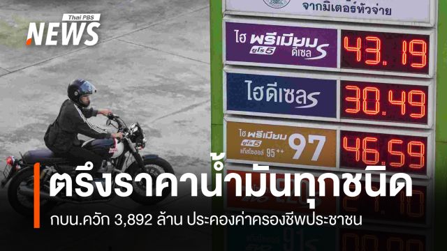 กบน. ควัก 3,892 ล้าน ตรึงราคาน้ำมันทุกชนิด ประคองค่าครองชีพประชาชน