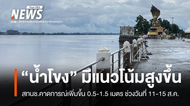 สทนช.คาดระดับ "น้ำโขง" มีแนวโน้มสูงขึ้น เตือน 8 จังหวัดป้องกันน้ำล้นตลิ่ง