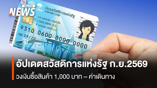 อัปเดตสวัสดิการแห่งรัฐ ก.ย.2569 วงเงินซื้อสินค้า 1,000 บาท-ค่าเดินทาง