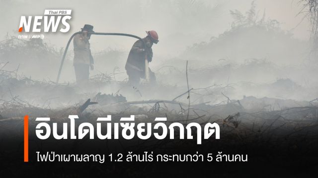 อินโดนีเซียวิกฤต ไฟป่าเผาผลาญ 1.2 ล้านไร่ กระทบประชาชนกว่า 5 ล้านคน