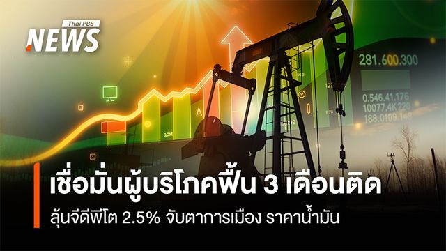 เชื่อมั่นผู้บริโภคฟื้น 3 เดือนติด ลุ้นจีดีพีโต 2.5% จับตาการเมือง ราคาน้ำมัน 