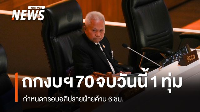 สภาฯ เคาะถกงบฯ 70 จบวันนี้ 1 ทุ่ม ฝ่ายค้านได้เวลา 6 ชั่วโมง 