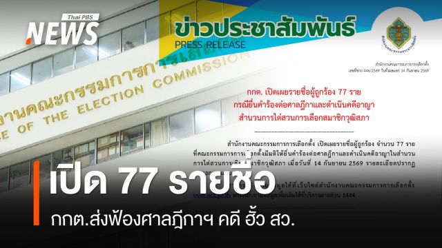 เปิด 77 ชื่อ กกต.ส่งฟ้องศาลฯ คดี ฮั้วเลือก สว.