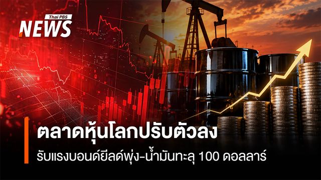ตลาดหุ้นโลกปรับตัวลง  รับแรงบอนด์ยีลด์พุ่ง-น้ำมันทะลุ 100 ดอลลาร์