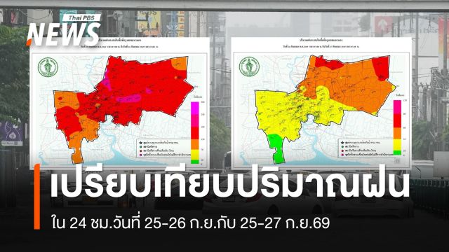 เปรียบเทียบปริมาณฝนวันที่ 25-26 ก.ย.กับ 25-27 ก.ย.69