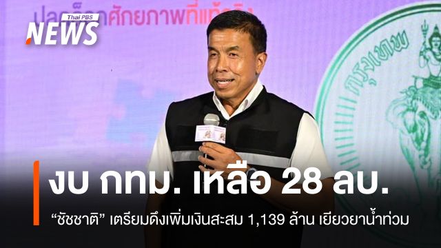 ชัชชาติรับ งบ กทม. เหลือ 28 ล้านบาท เตรียมดึงเงินสะสม 1,139 ล้าน เยียวยาน้ำท่วม